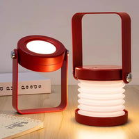 Creatieve draagbare lantaarn met houten handvat | Oplaadbare opvouwbare tafellamp