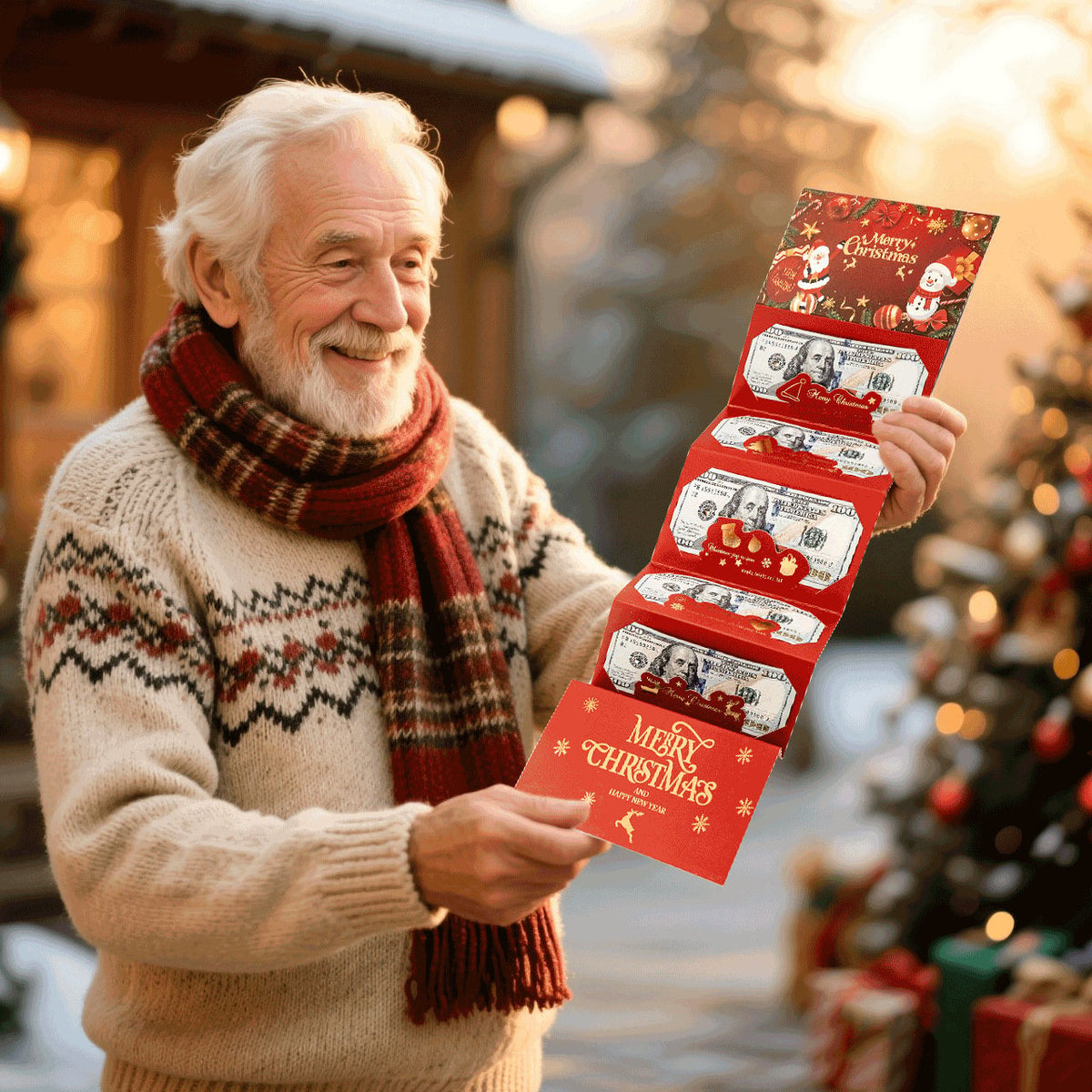 Creatieve geldcadeau-envelop voor kerst