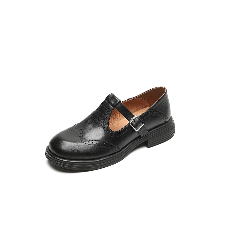 Dames T-band schoenen – Gestructureerde look met geperforeerde details