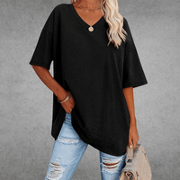 Dames T-shirt met 3/4-mouwen en ronde hals