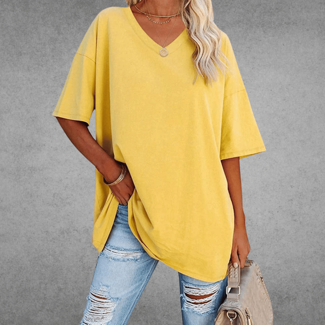 Dames T-shirt met 3/4-mouwen en ronde hals