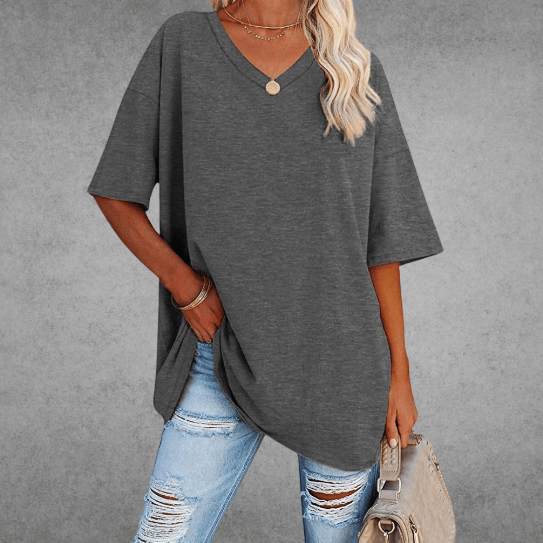 Dames T-shirt met 3/4-mouwen en ronde hals