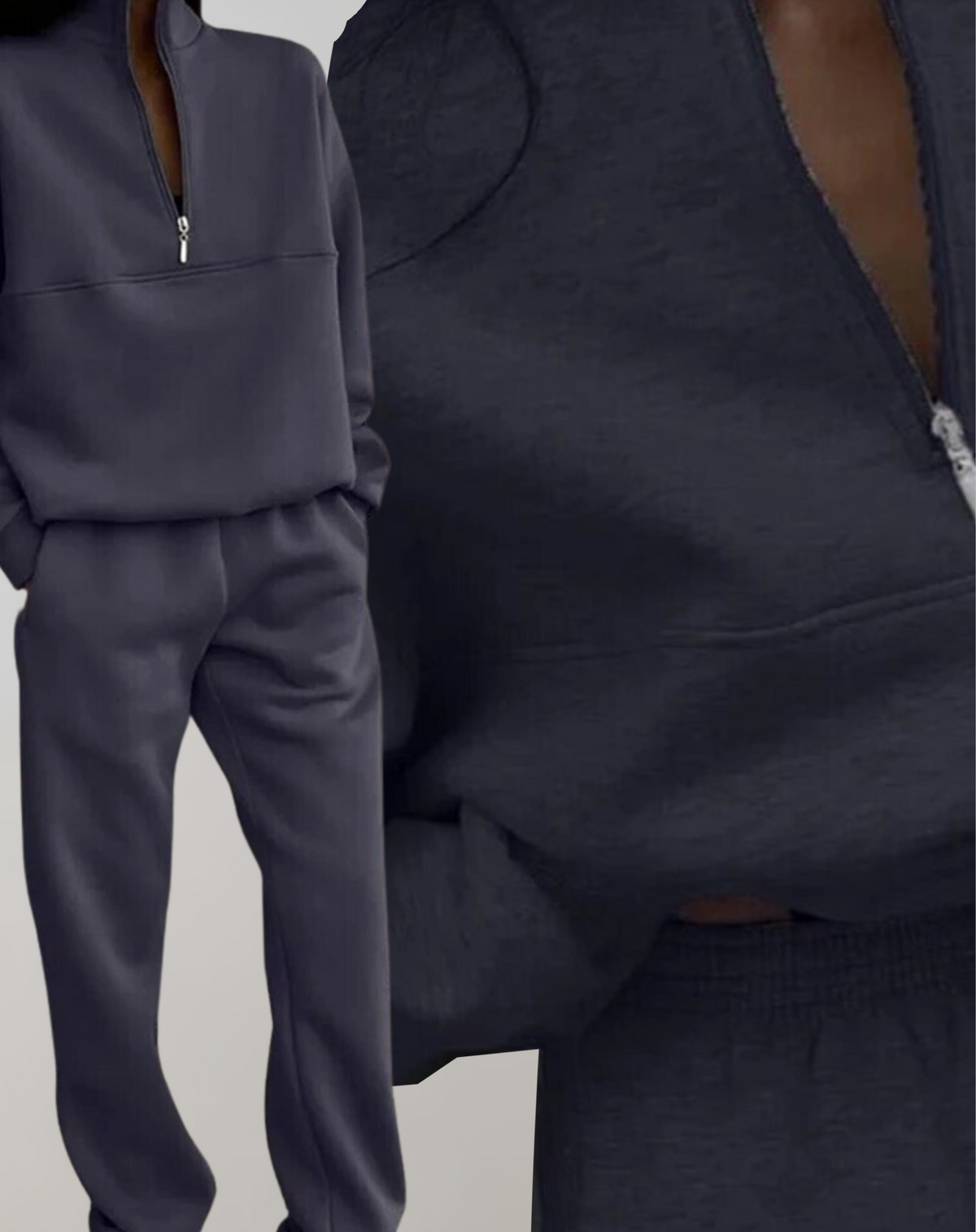 Dames trainingspak met half-zip sweater