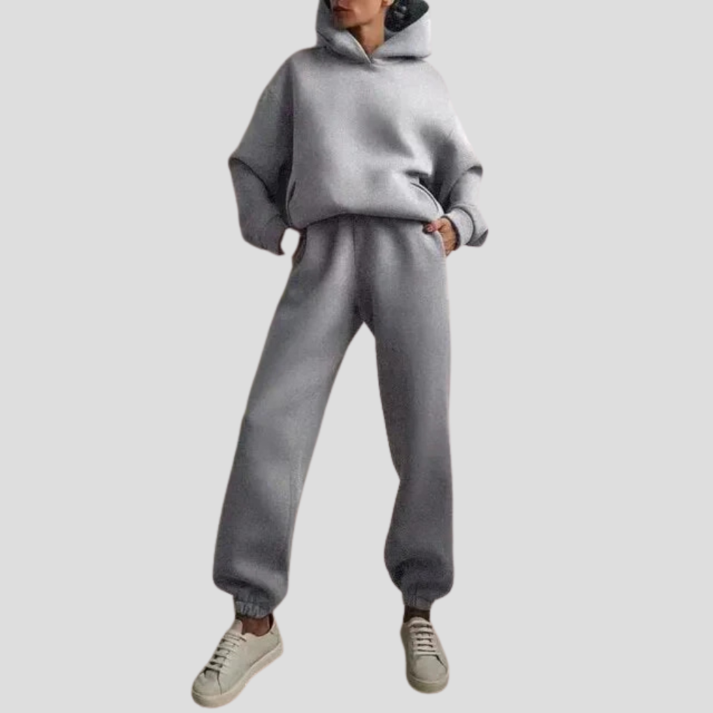 Dames Trainingspak met Hoodie & Joggingbroek – Comfortabele Winter Loungekleding Set