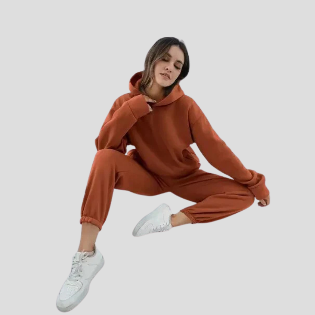 Dames Trainingspak met Hoodie & Joggingbroek – Comfortabele Winter Loungekleding Set