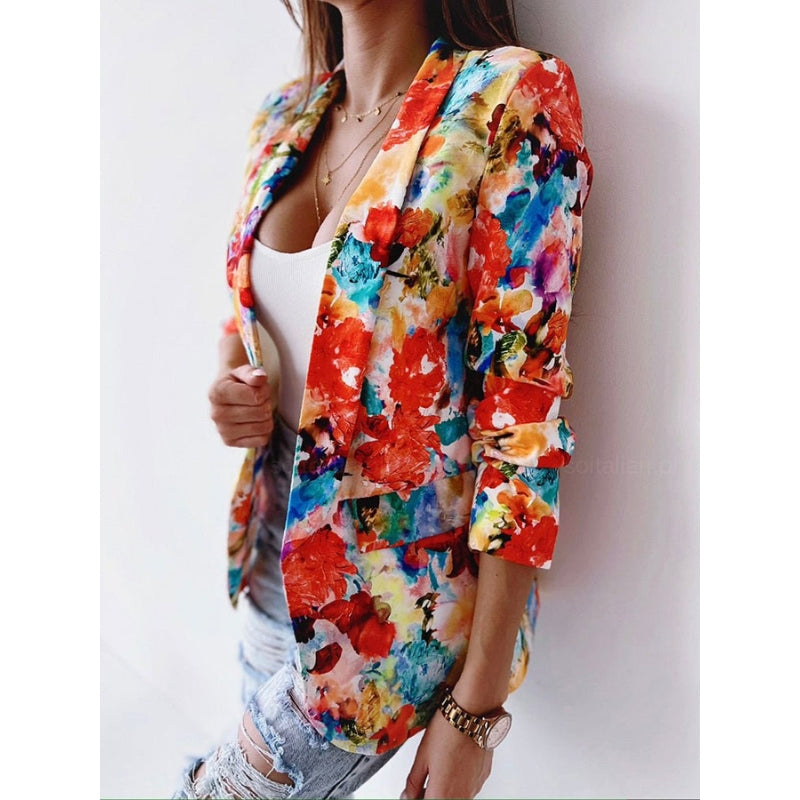 Damesblazer met botanische bloemenprint