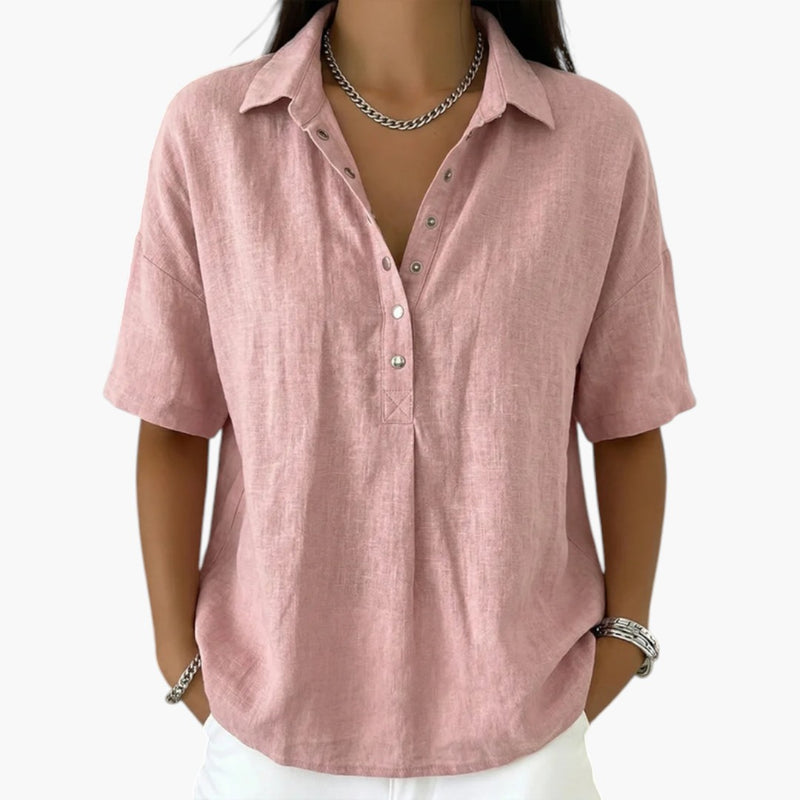 Damesblouse met kraag en knopen