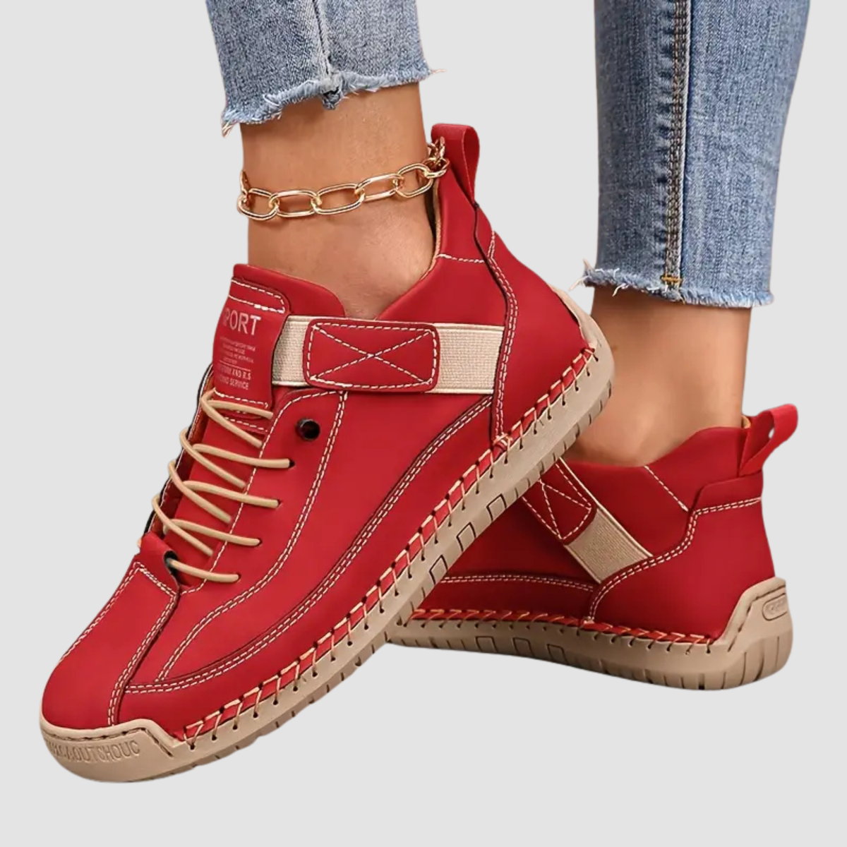 Damesneakers met orthopedische zool en elastische inzetten