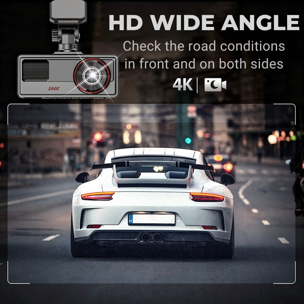 Dashcam met voor- en achtercamera | Groothoek met nachtmodus