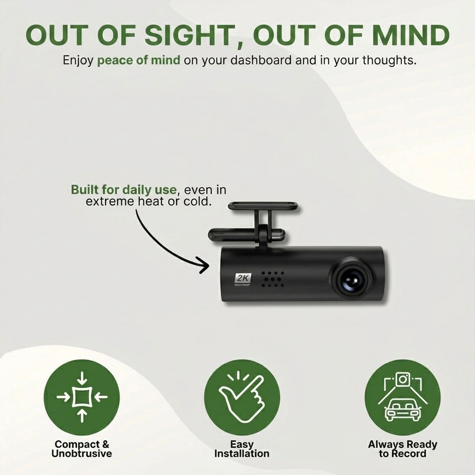 Dashcam voor Auto 1080P | 170° Groothoek | Sony Starvis Nachtzicht | G-Sensor | Spraakmeldingen | Loop Recording
