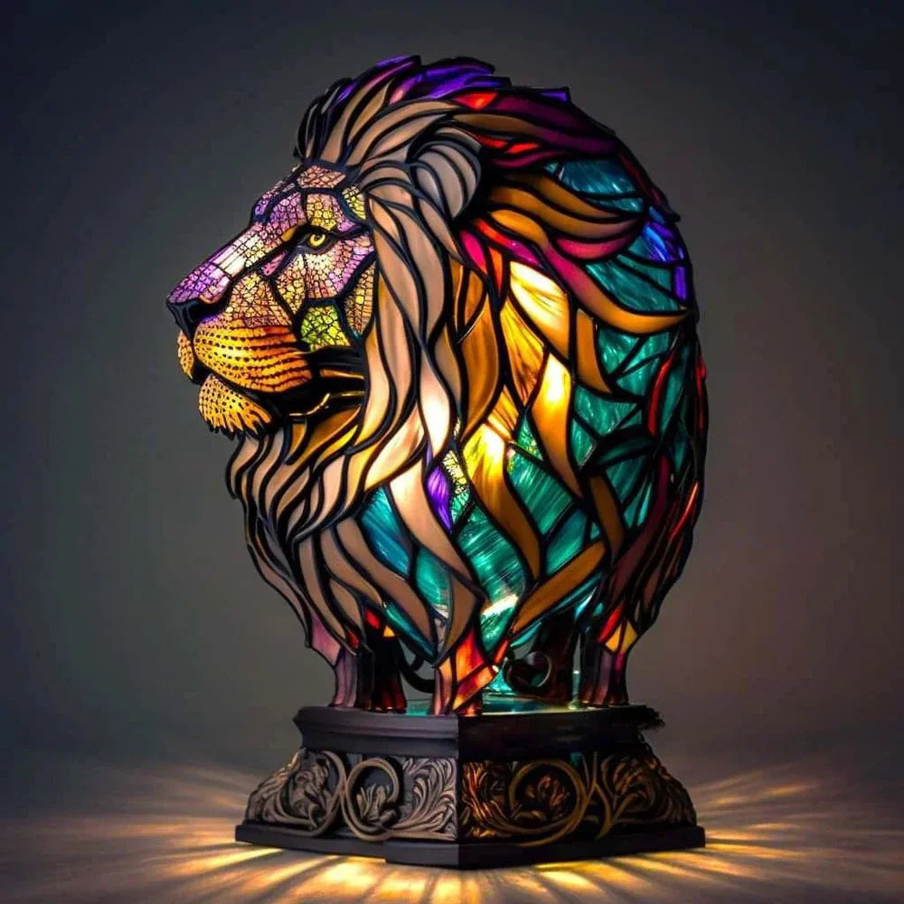 Decoratieve Glasmozaïek Lamp met 20 Unieke Dierenontwerpen voor de Woonkamer - Voor een Warme Sfeer en Kleurenspel