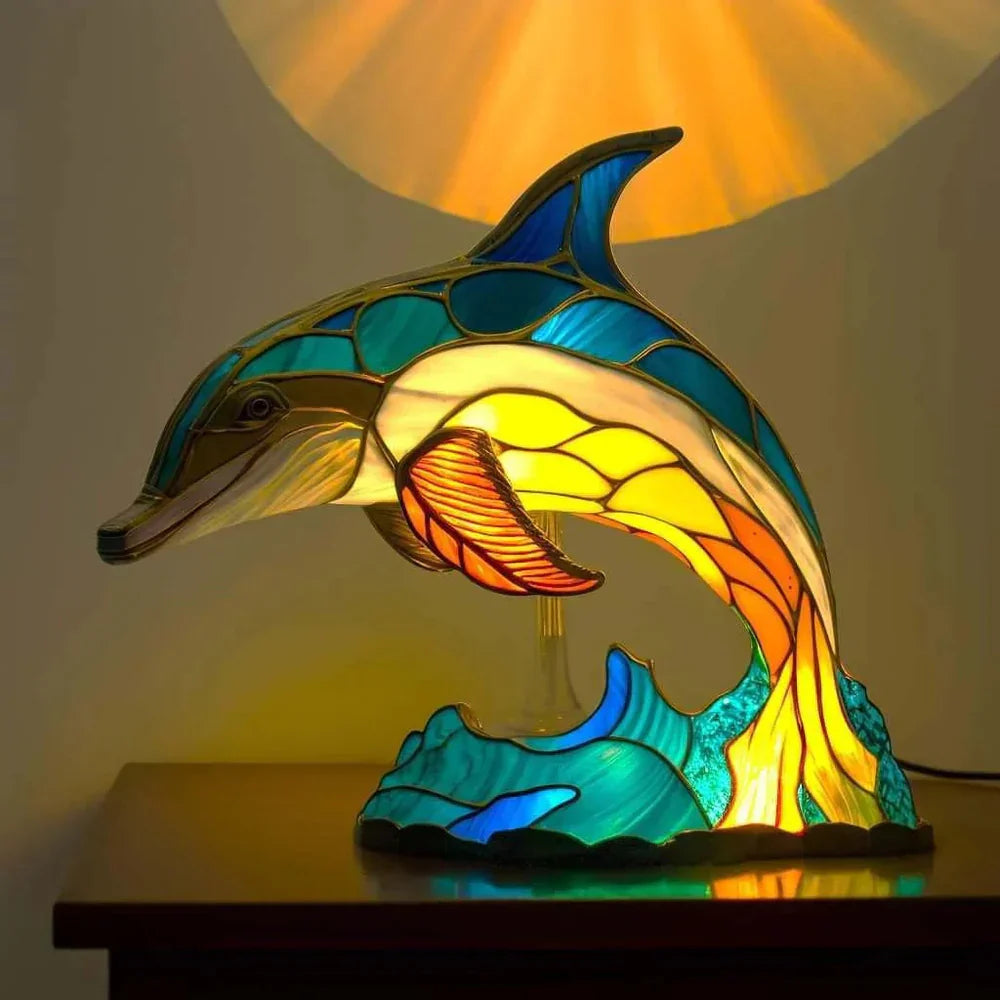 Decoratieve Glasmozaïek Lamp met 20 Unieke Dierenontwerpen voor de Woonkamer - Voor een Warme Sfeer en Kleurenspel