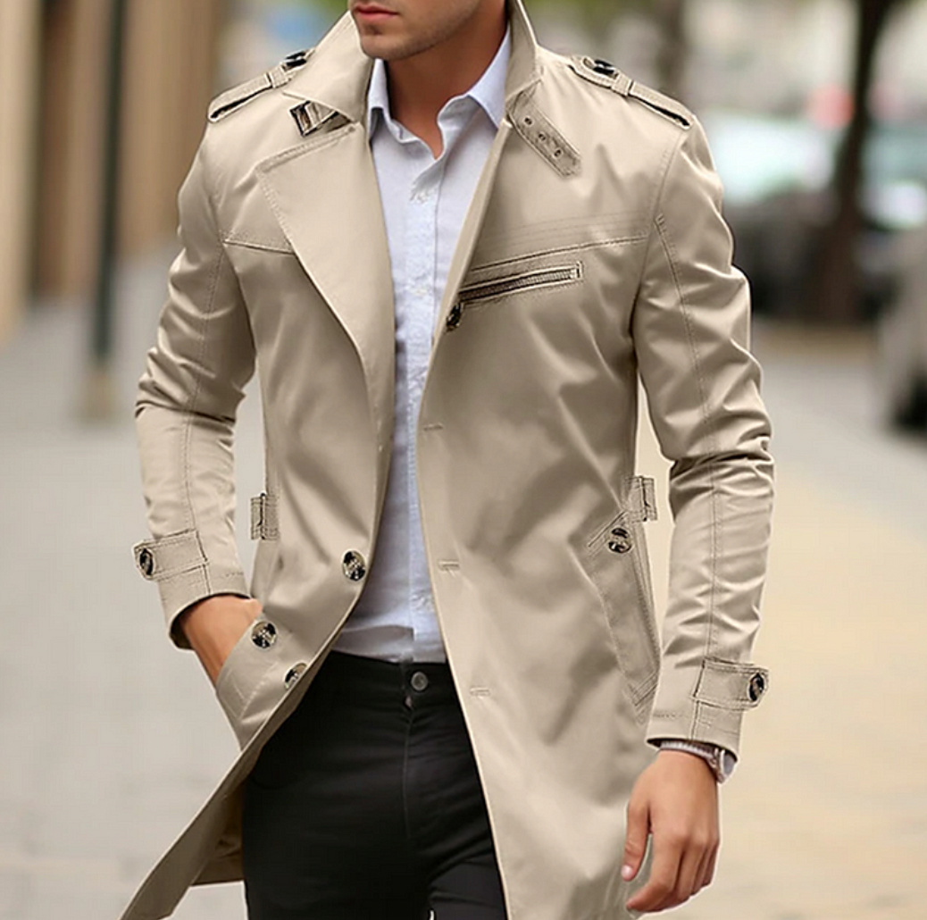 Double-breasted trenchcoat voor heren