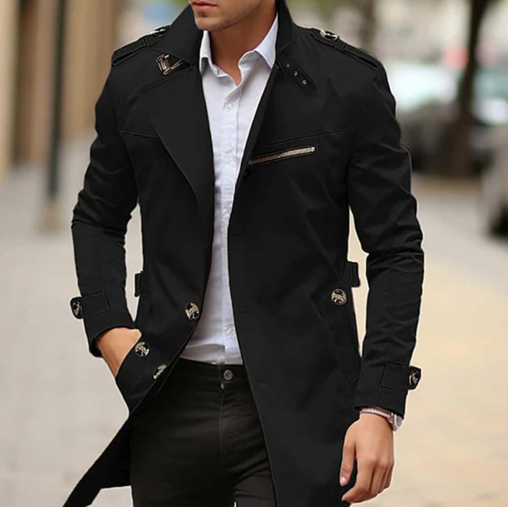 Double-breasted trenchcoat voor heren