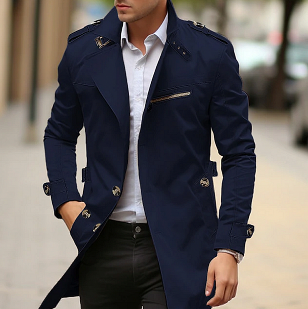 Double-breasted trenchcoat voor heren