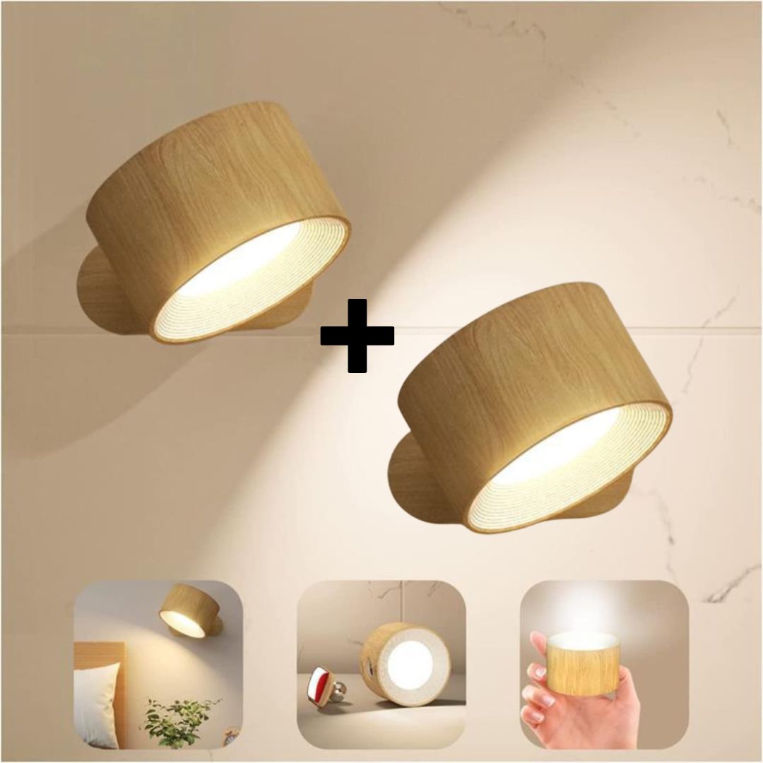 Draadloze LED Wandlamp met Touchbediening & 360° Draaibaar