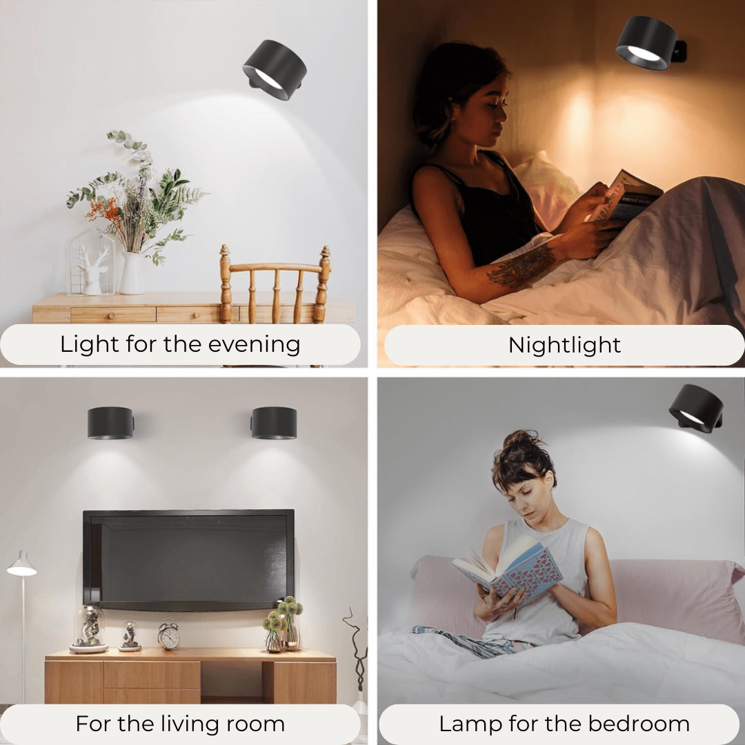 Draadloze LED Wandlamp met Touchbediening & 360° Draaibaar
