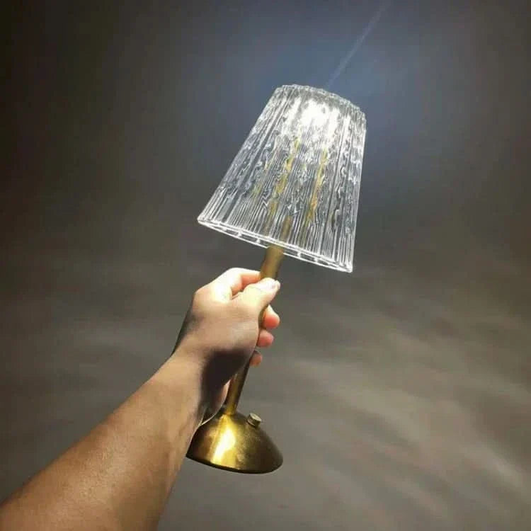 Draadloze oplaadbare led-tafellamp van kristal