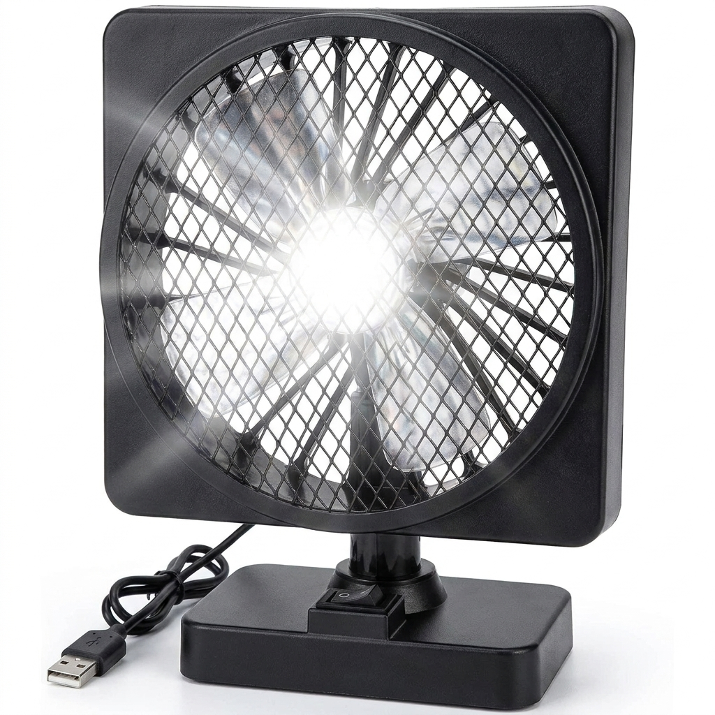 Draagbare 12V autoventilator met verneveling en 360° rotatie