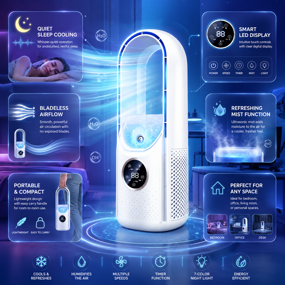 Draagbare airconditioner – Stil, compact en bladloos