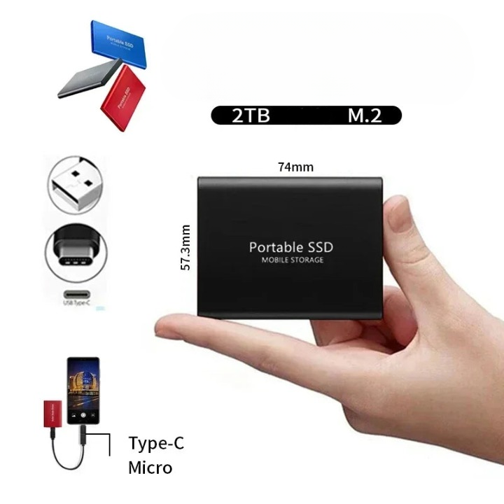 Draagbare harde schijf – snelle SSD in een compact design
