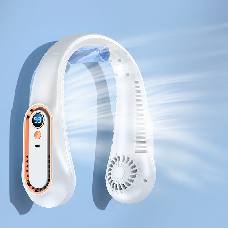Draagbare nekventilator met digitaal display - Unisex
