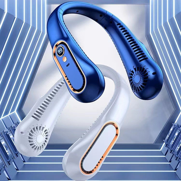 Draagbare nekventilator met digitaal display - Unisex