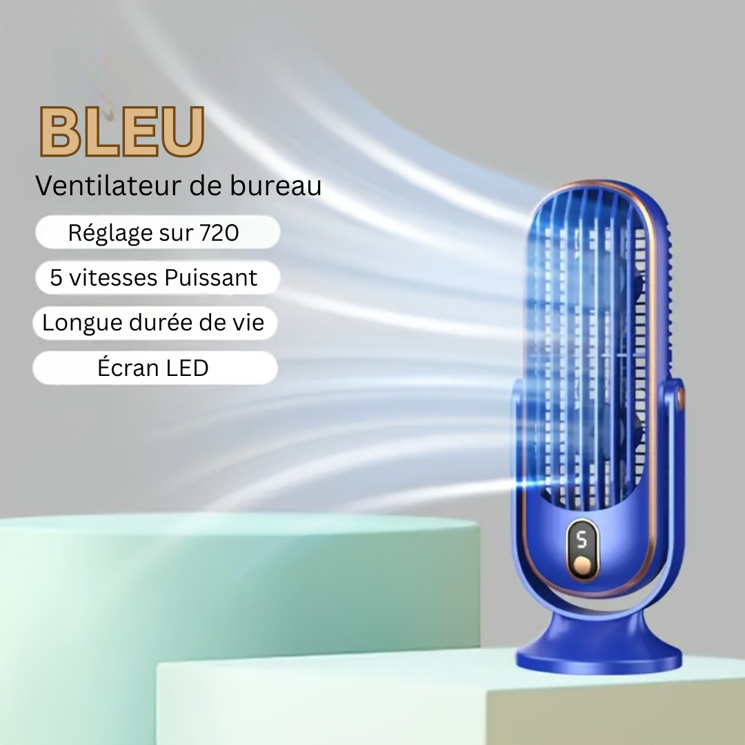 Draagbare ventilator met dubbele motor en 720° rotatie