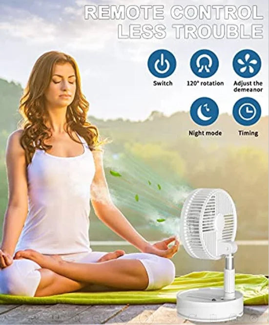 Draagbare Vloerventilator 6 Inch | Inklapbaar Telescopisch/USB | Oplaadbare Batterij | 3 Snelheden, Stil, In Hoogte Verstelbaar
