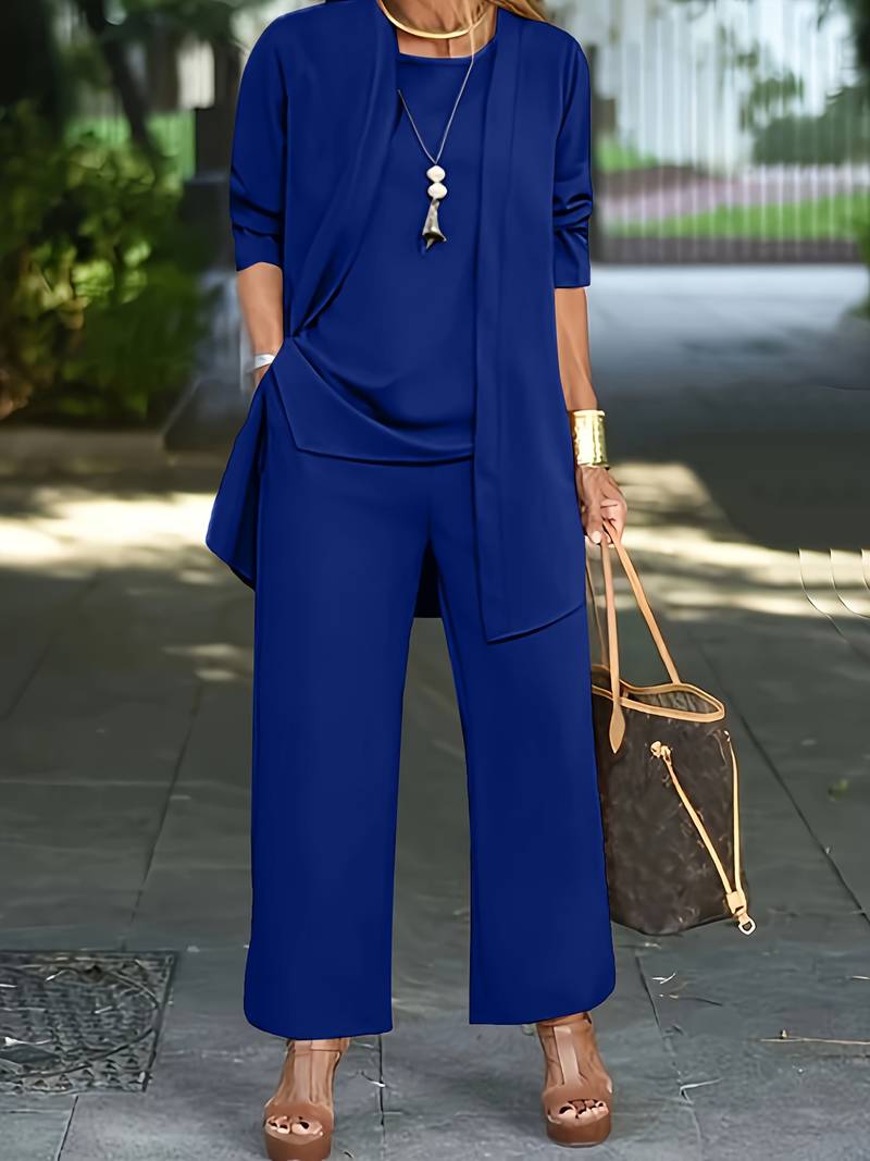 Driedelige dames-set met broek in comfortabel design