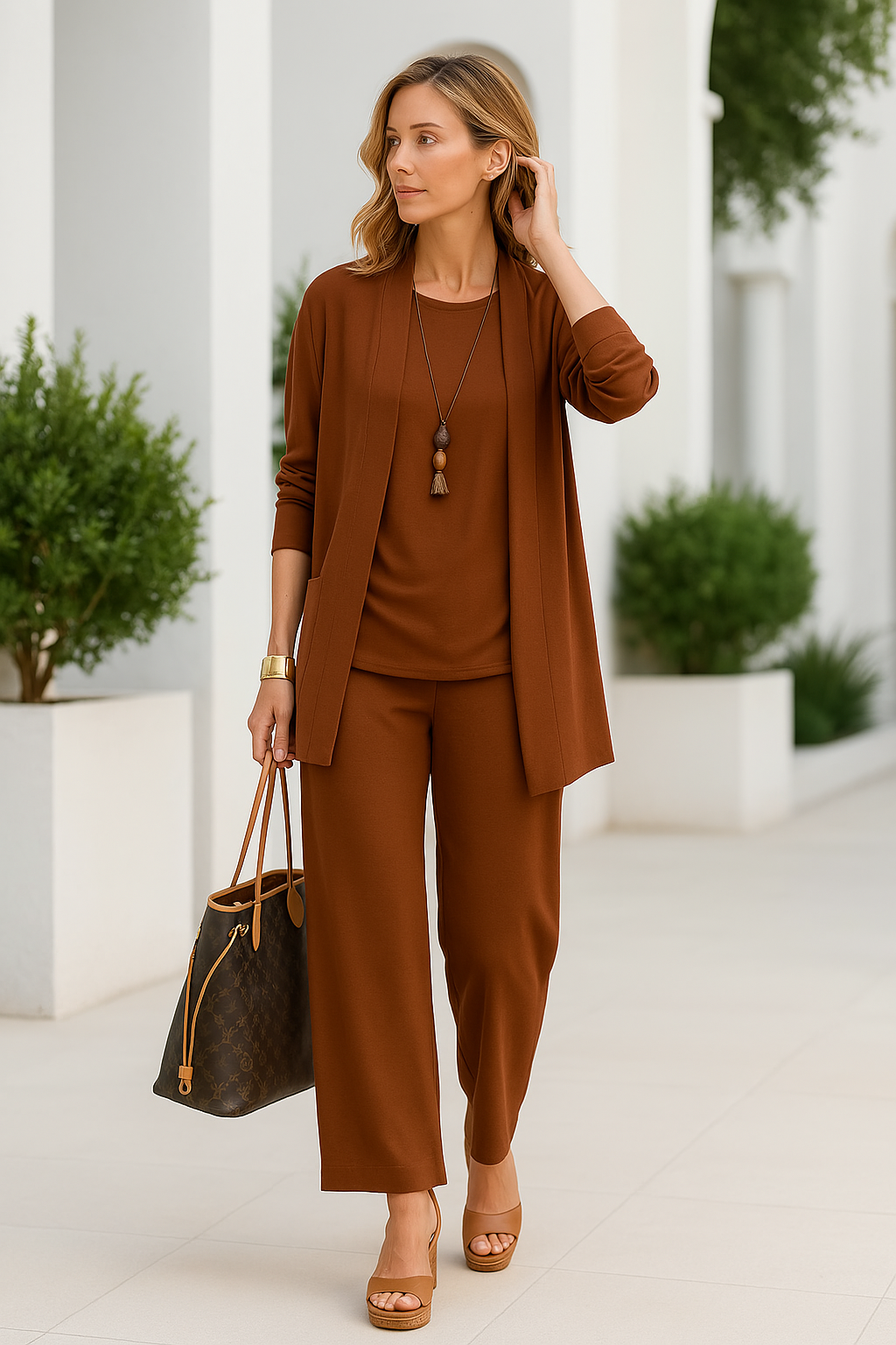 Driedelige dames-set met broek in comfortabel design