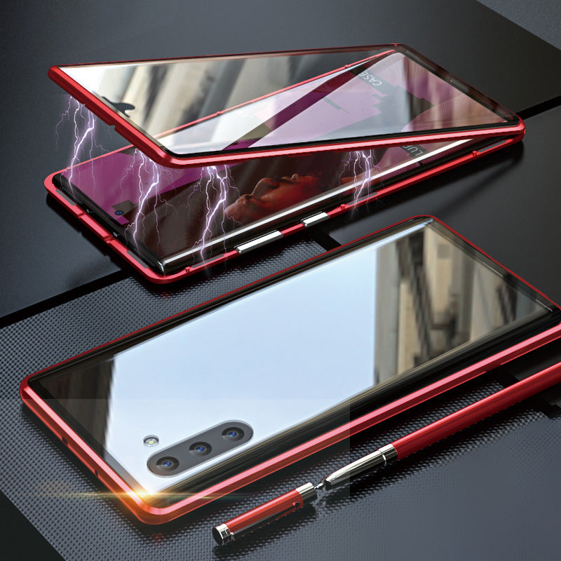 Dubbelzijdig magnetisch telefoonhoesje van gehard glas