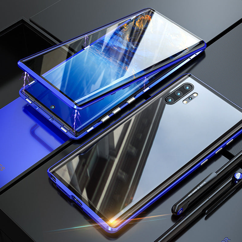 Dubbelzijdig magnetisch telefoonhoesje van gehard glas