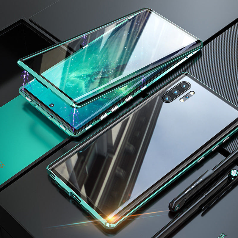 Dubbelzijdig magnetisch telefoonhoesje van gehard glas