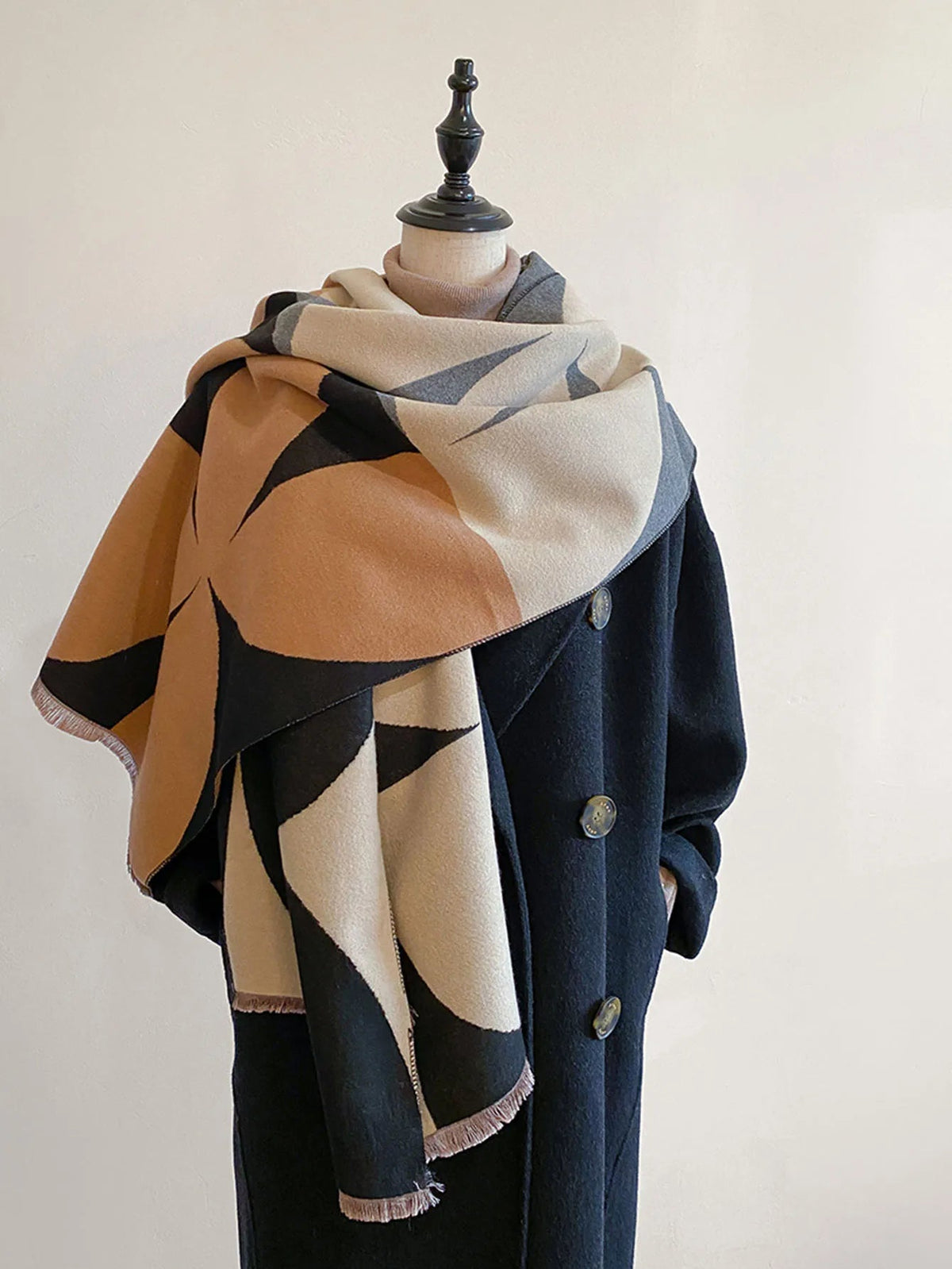 Dubbelzijdige kasjmieren damessjaal - Warm & elegant