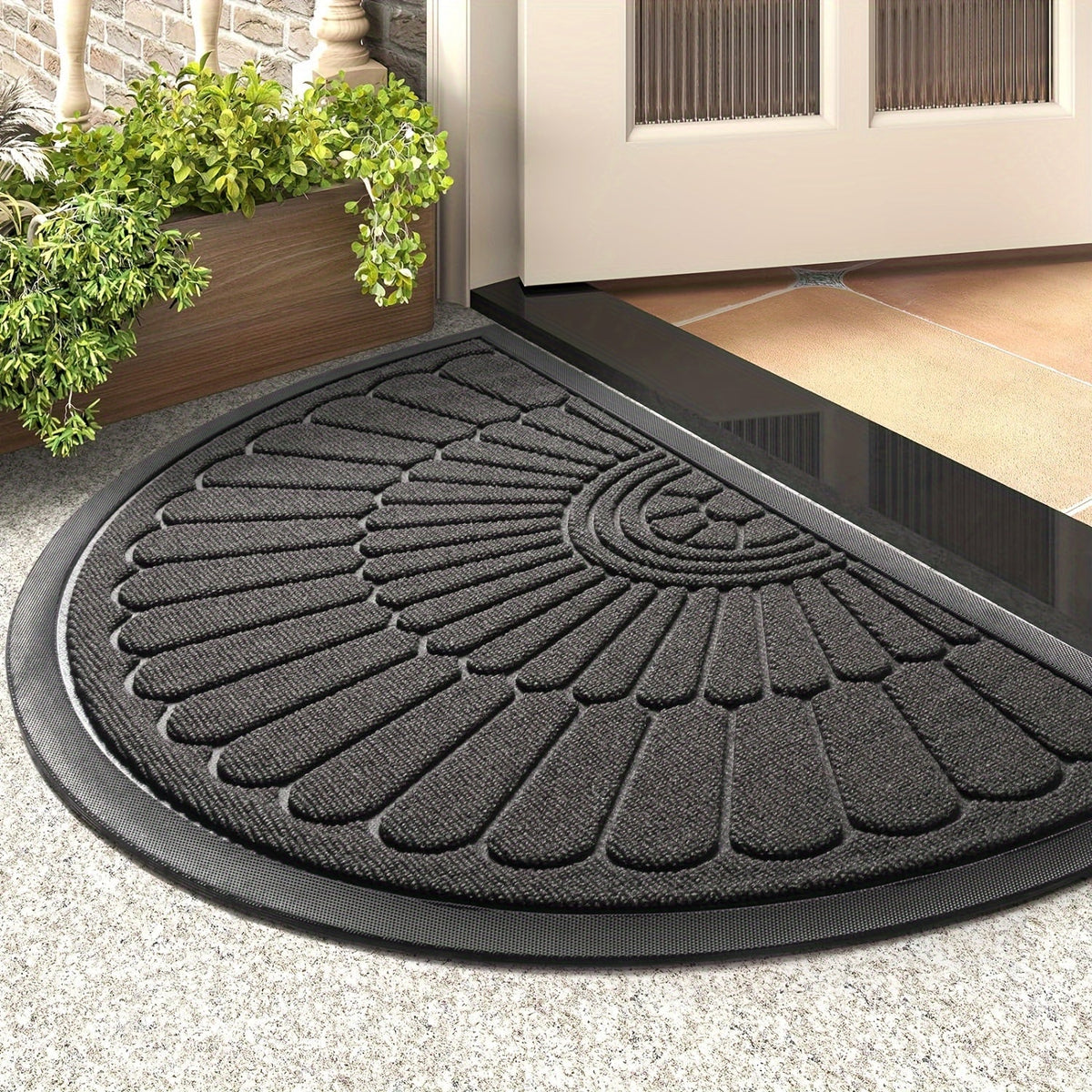 Duurzame Rubberen Deurmat - Half-Rond Design voor Binnen en Buiten