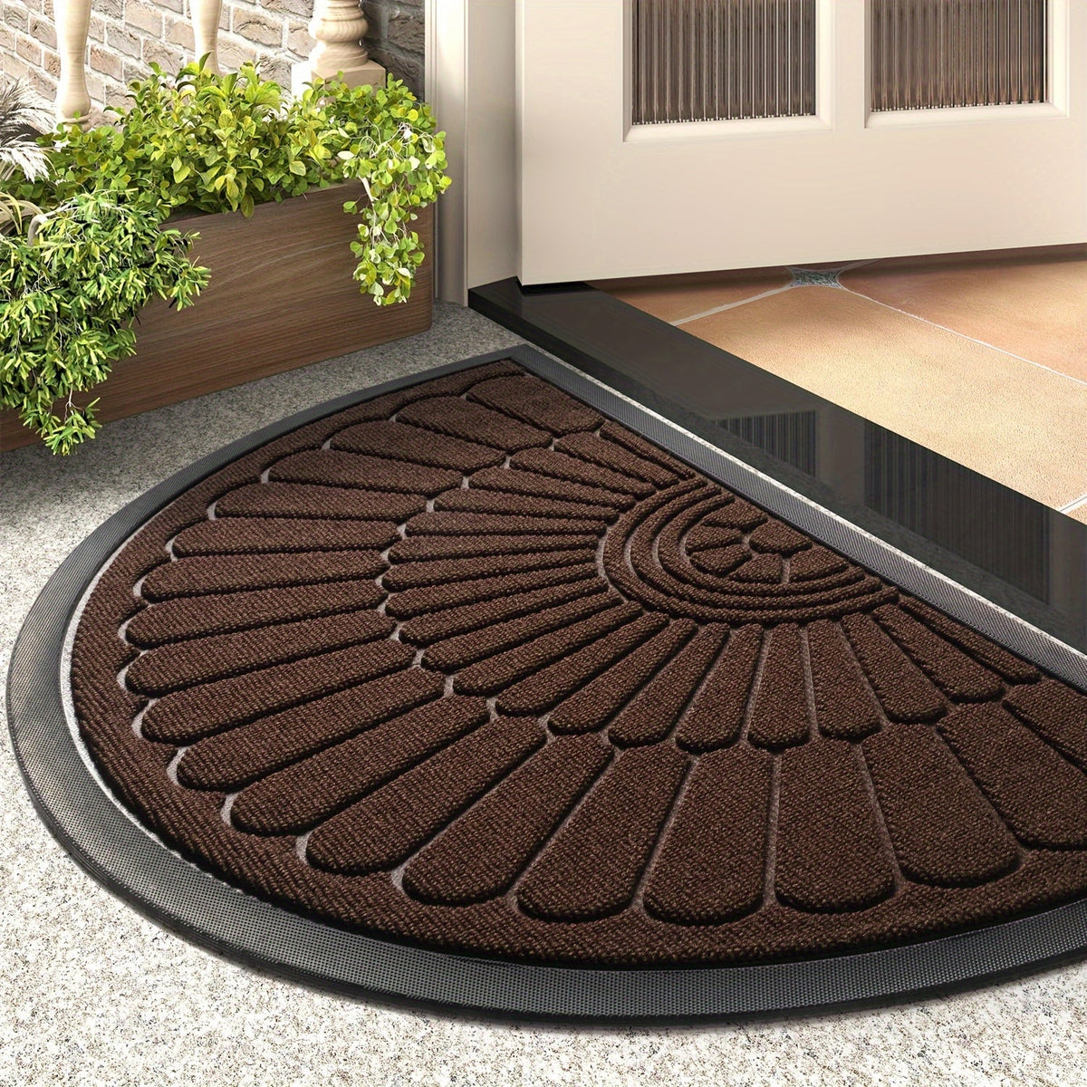 Duurzame Rubberen Deurmat - Half-Rond Design voor Binnen en Buiten