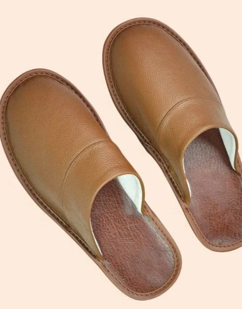 Echt leren pantoffels – Antislip en comfortabel