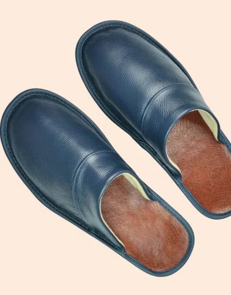 Echt leren pantoffels – Antislip en comfortabel