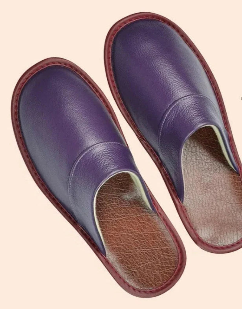 Echt leren pantoffels – Antislip en comfortabel