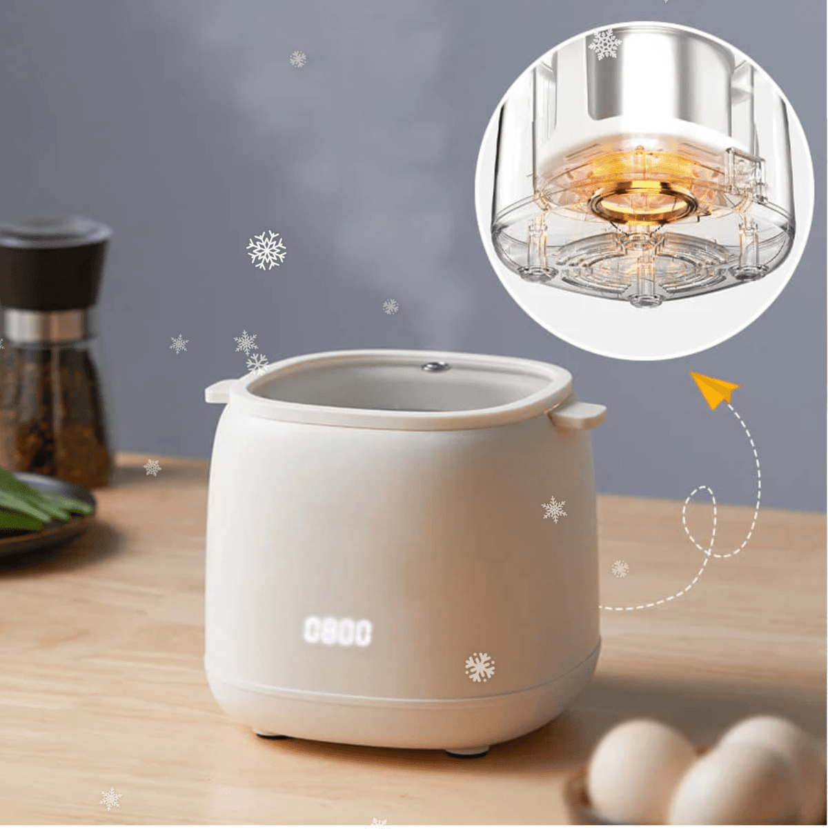 Eierkoker met zes programma's – snel en nauwkeurig koken – perfect voor dagelijks gebruik