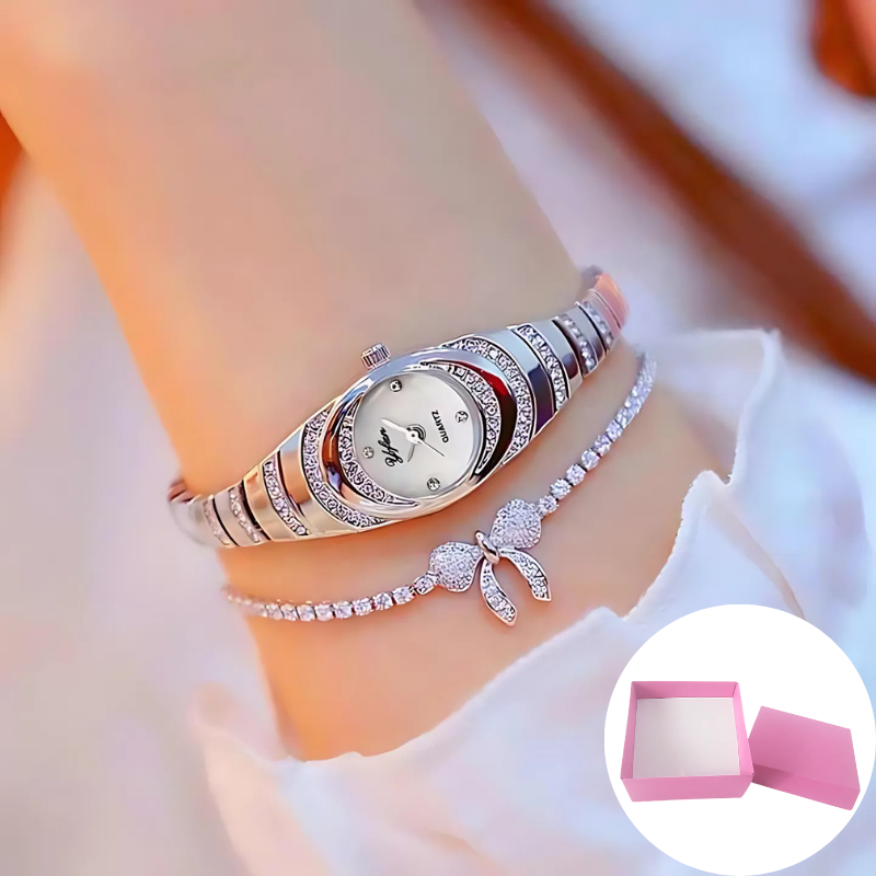 Elegant Horloge: Elegant Modern Dameshorloge Met Cadeauverpakking
