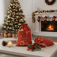 Elegante en milieuvriendelijke stoffen kerstcadeauzak