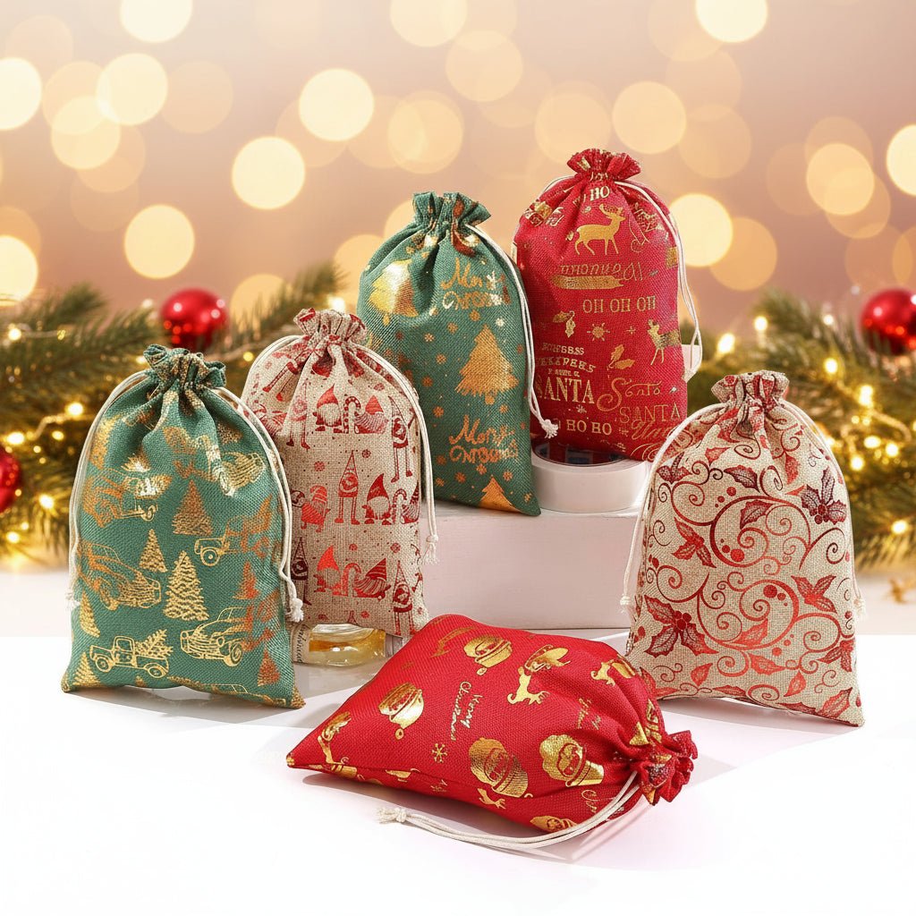 Elegante en milieuvriendelijke stoffen kerstcadeauzak