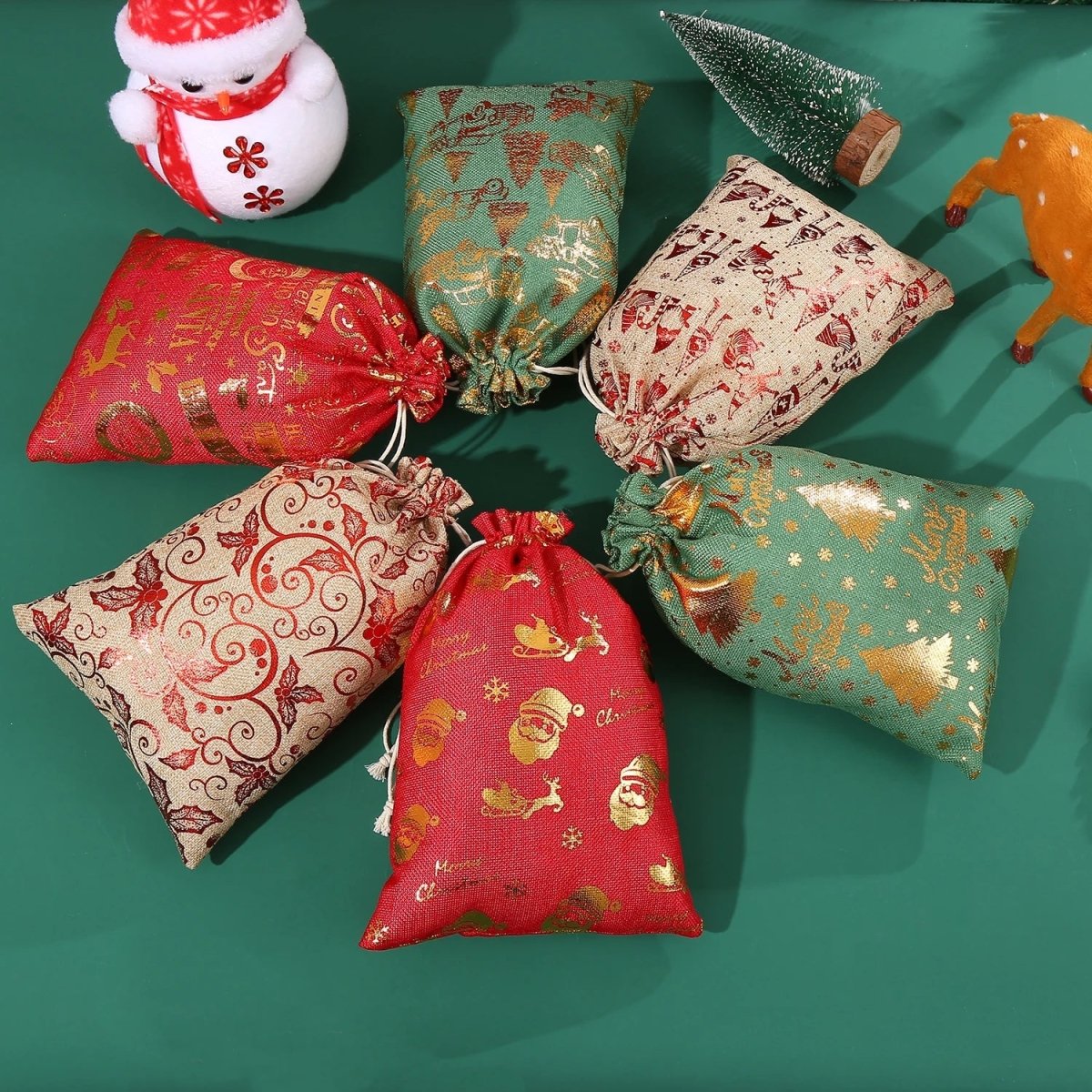 Elegante en milieuvriendelijke stoffen kerstcadeauzak