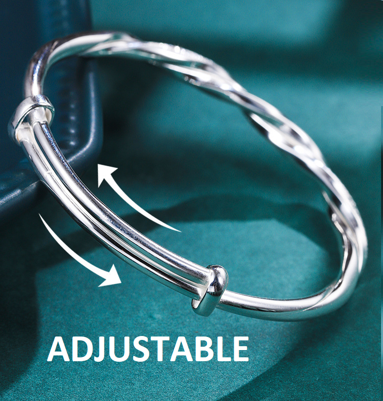 Elegante en tijdloze gevlochten zilveren armband voor dames