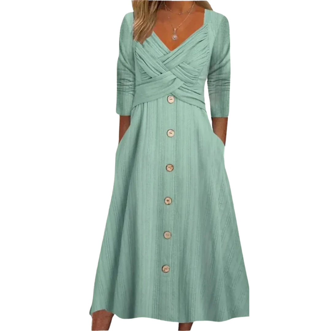 Elegante midi-jurk met buikbedekking
