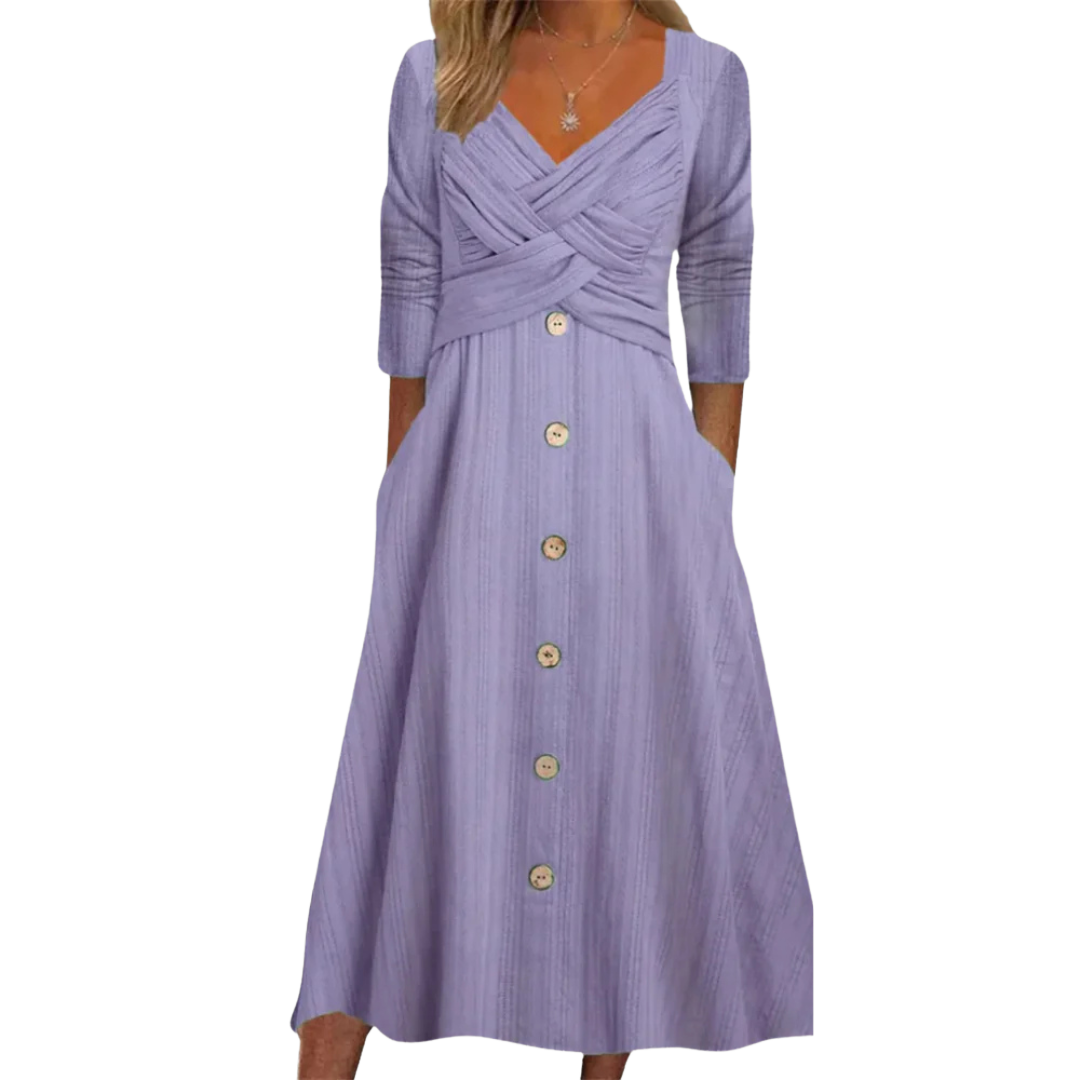 Elegante midi-jurk met buikbedekking
