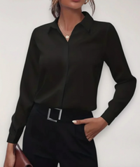 Elegante overhemdblouse voor dames met knopen - voor werk en dagelijks gebruik