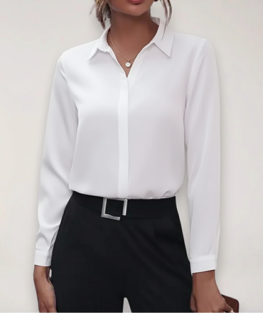 Elegante overhemdblouse voor dames met knopen - voor werk en dagelijks gebruik